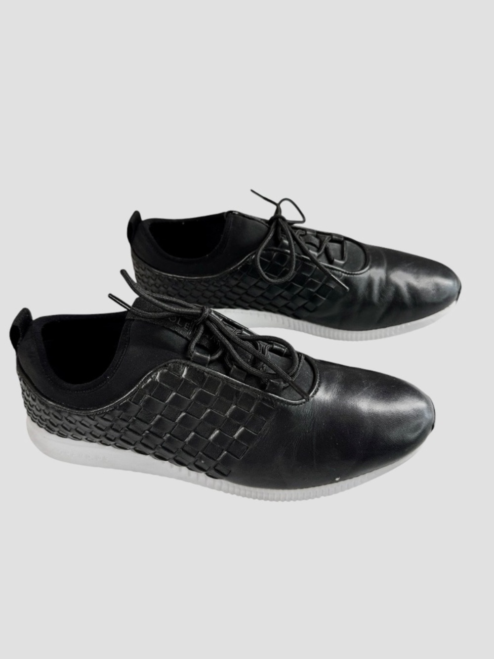 Cole Haan Grand OS Black Woven Leather Sneakers Women’s 7B